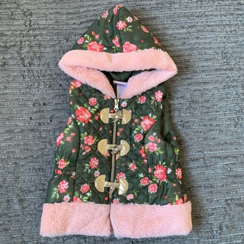 LITTLE LASS puffer vest w/ long sleeve t-short 18M - Picture 5 of 8